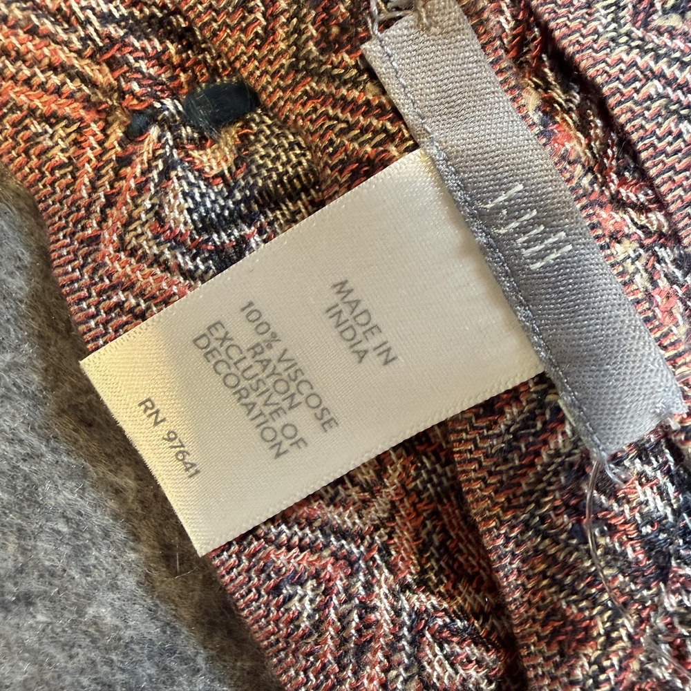 J. Jill Scarf Shawl Womens One Size Navy Multi Paisley Fringe Wrap Fall Winter - Picture 2 of 5